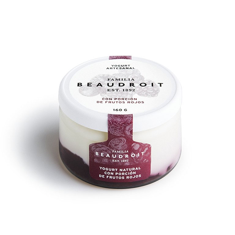 BEAUDROIT yogurt reducido 95% con porcion frutos rojos