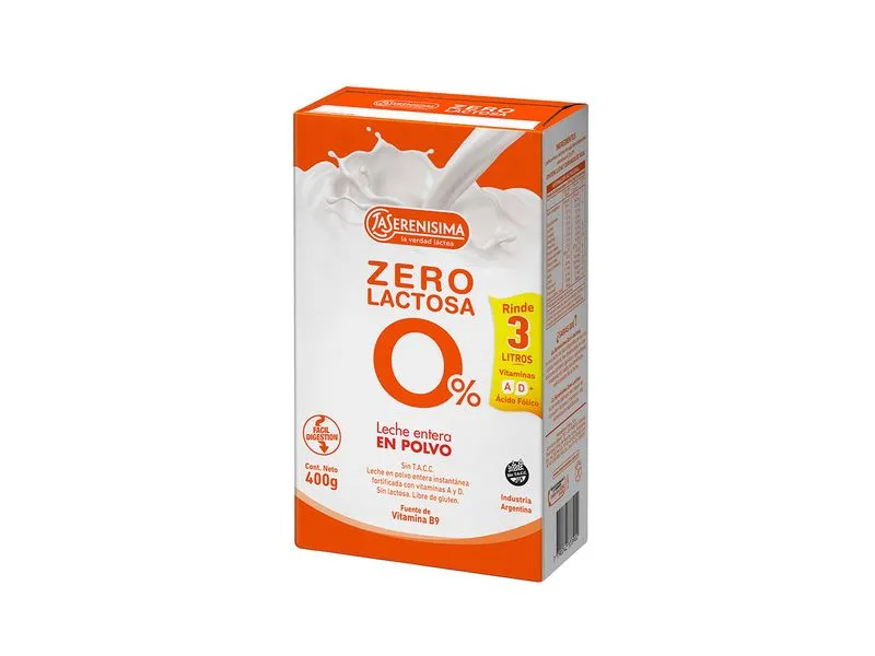 SERENISIMA Leche en polvo 0% lactosa 400g