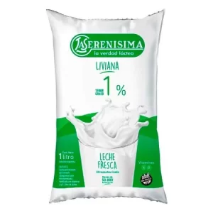 SERENISIMA Leche liviana 1% tenor graso sachet 1L