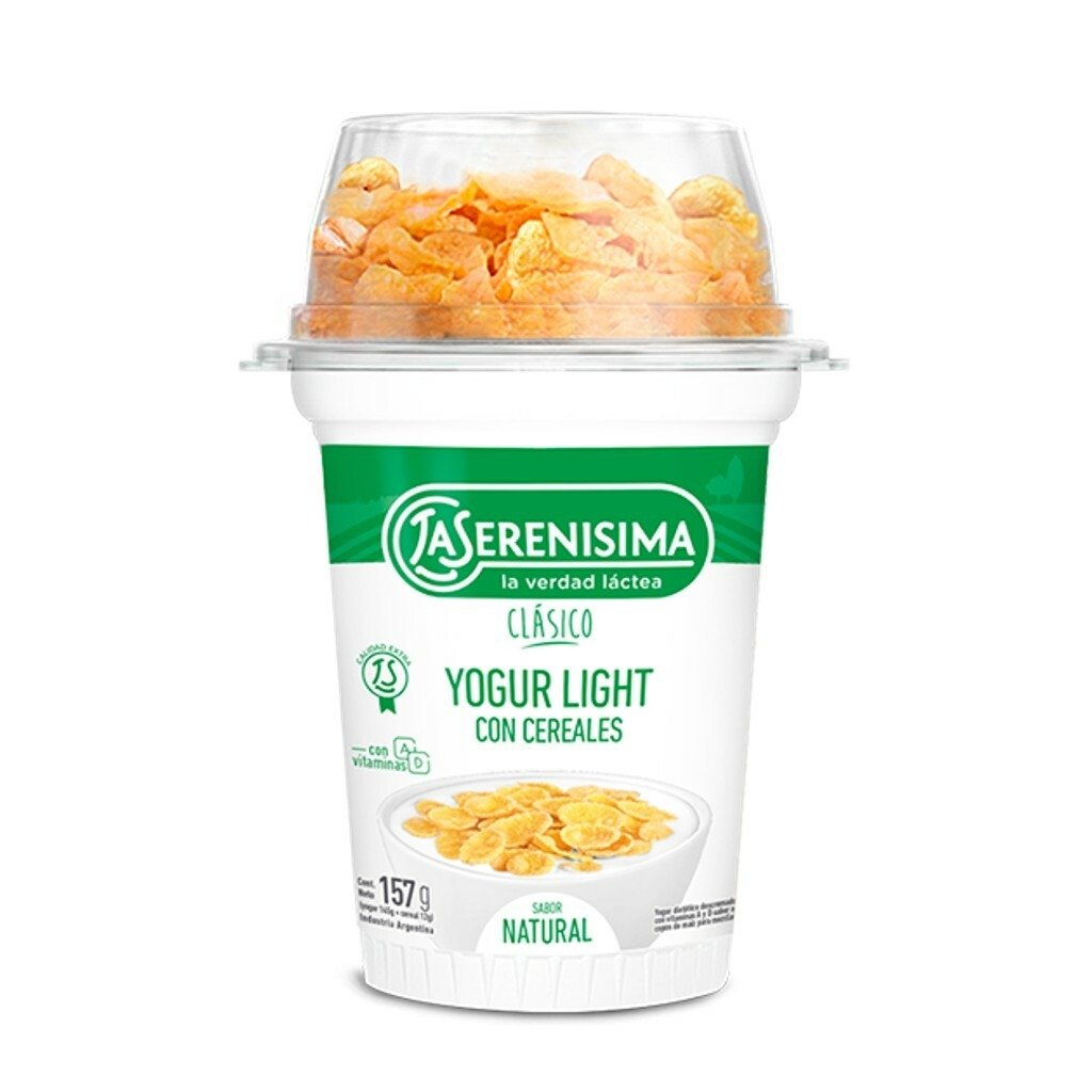 SERENISIMA clásico yogurt descremado con cereales 175g