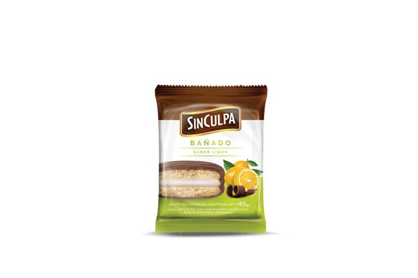 SIN CULPA alfajor de limon bañado 45g