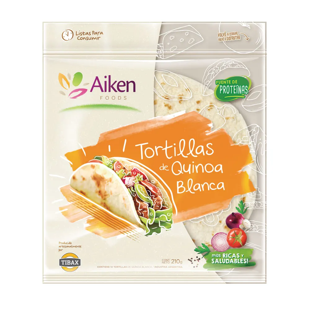 AIKEN FOODS tortillas de quinoa blanca