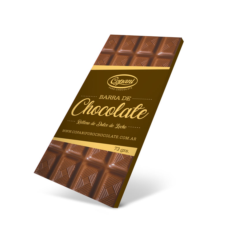 COPANI barra de chocolate relleno de dulce de leche 75 grs