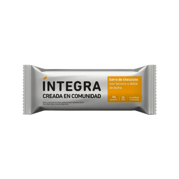 INTEGRA Barra chocolate banana y dulce de leche 41g