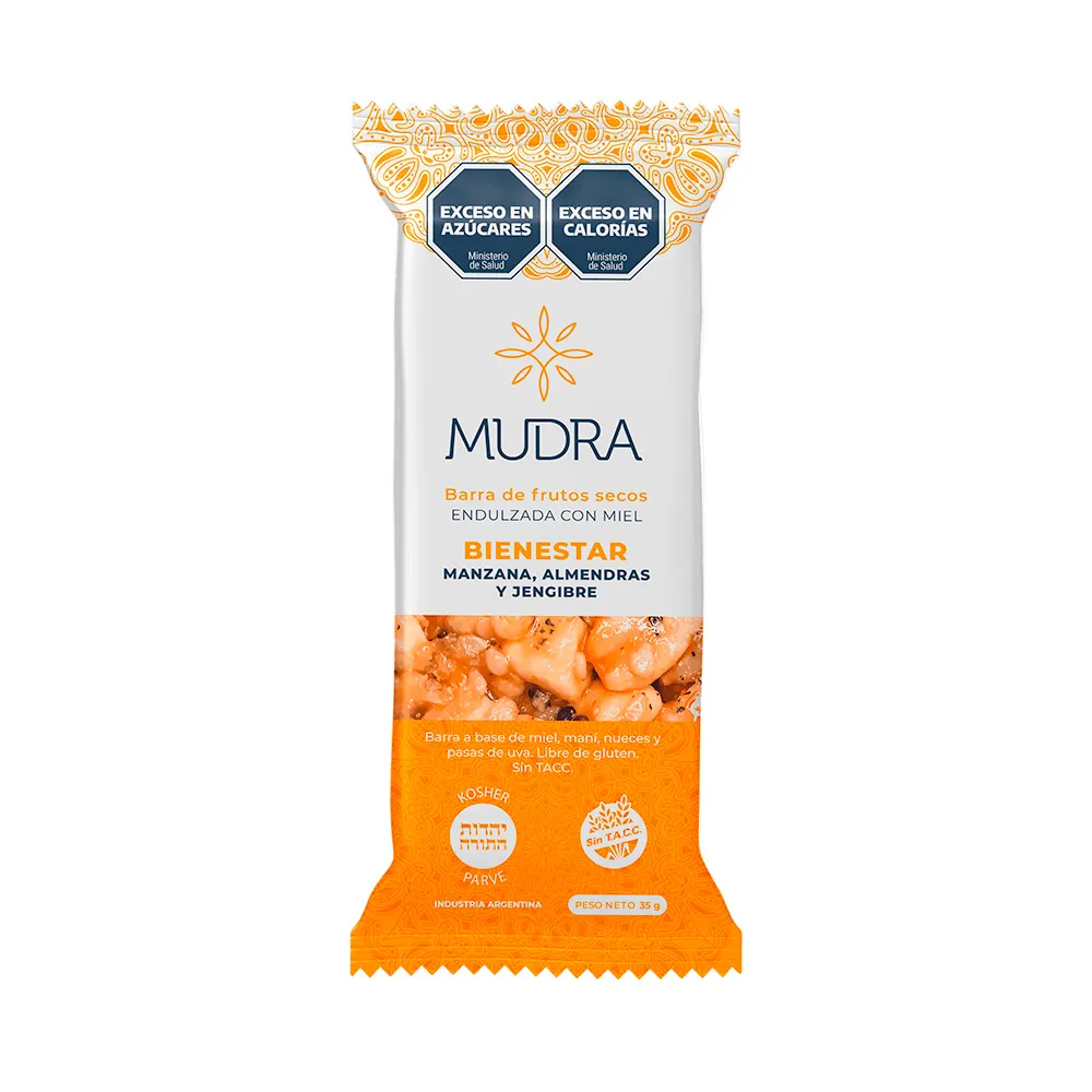 MUDRA barra bienestar manzana alm jengibre 35g