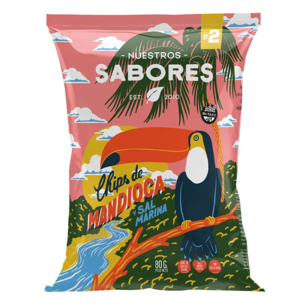 NUESTROS SABORES chips de mandioca 80g